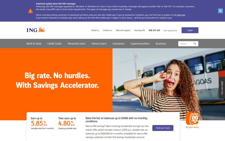 Screenshot di ing.com.au