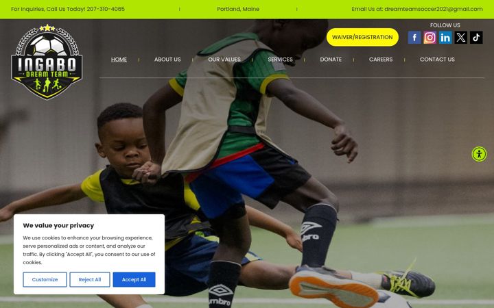 Screenshot of ingabodreamteam.org