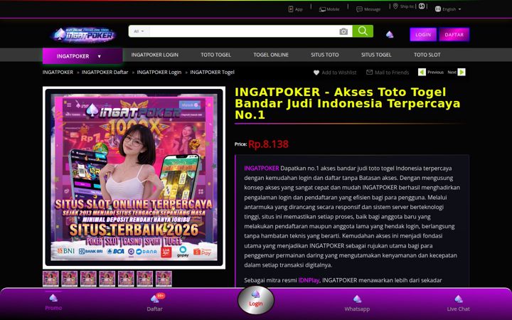Screenshot of ingat-poker.me
