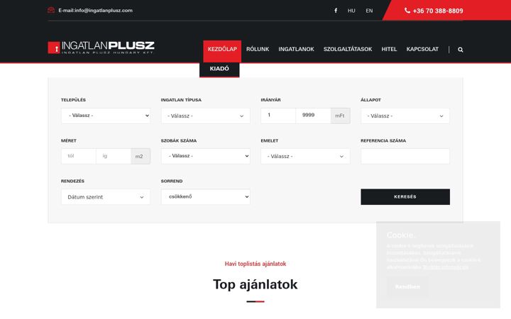 Screenshot of ingatlanplusz.com