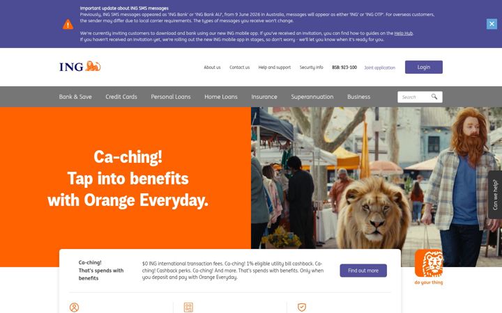 Ekrano kopija ingdirect.com.au