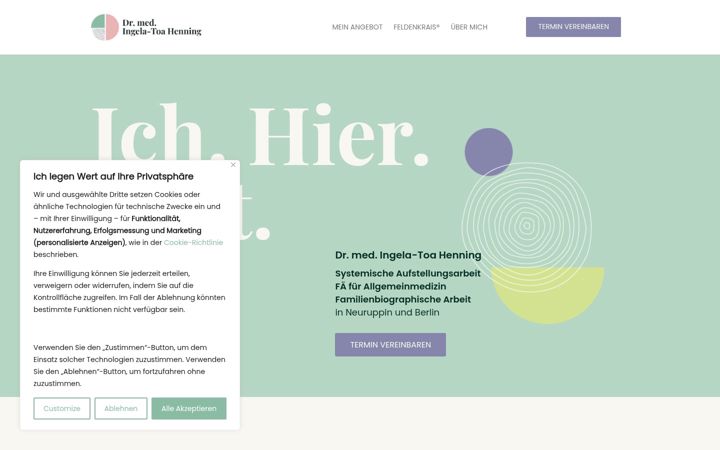 Screenshot of ingelatoahenning.de