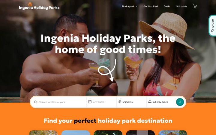 Screenshot ta' ingeniaholidays.com.au