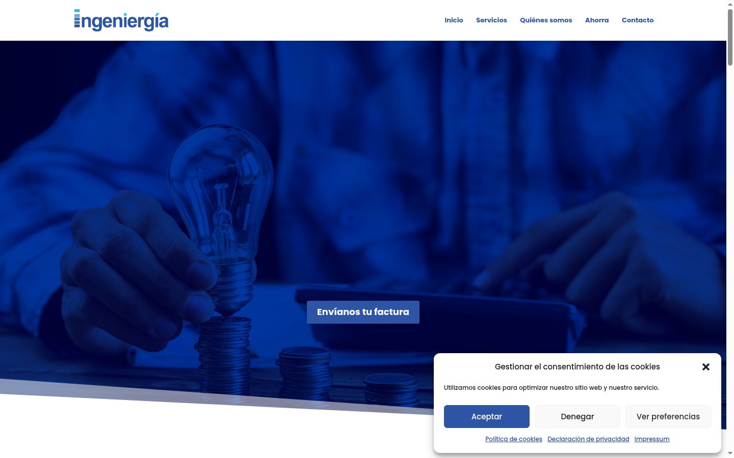 Screenshot of the consent banner shown before any interaction