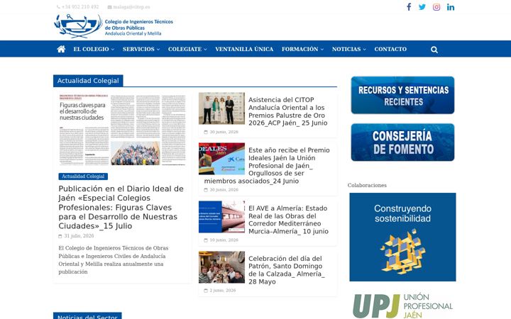 Screenshot of ingenieroscivilesandaluciaor.es