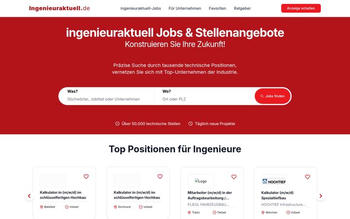 Screenshot of ingenieuraktuell.de