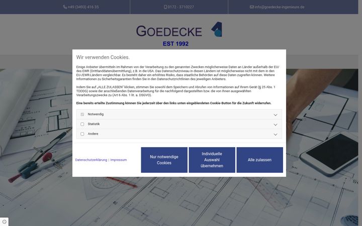 Screenshot of ingenieurbuero-goedecke.de