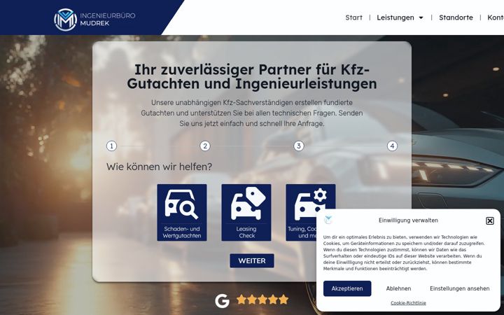 Screenshot of ingenieurbuero-mudrek.de