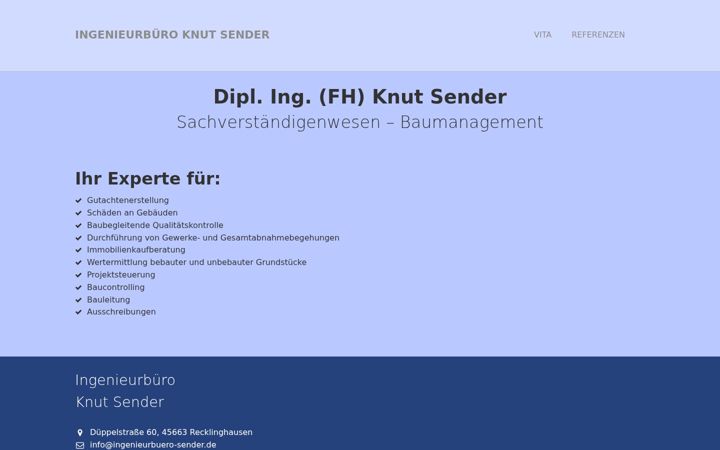 Screenshot of ingenieurbuero-sender.de
