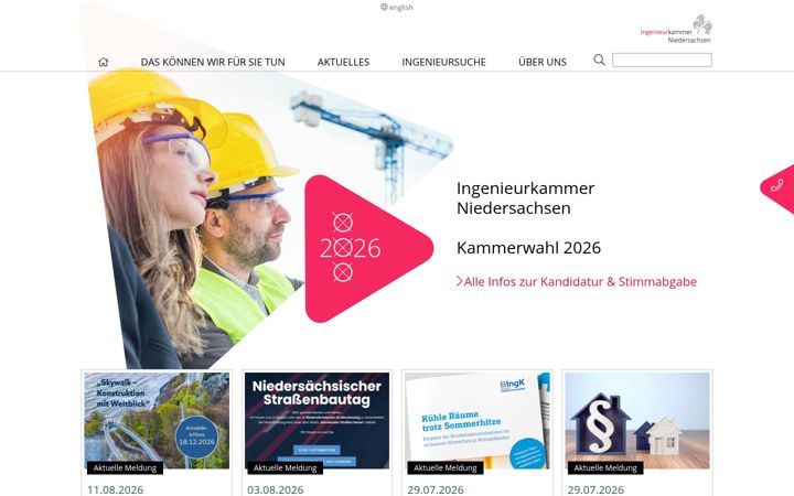 Screenshot of ingenieurkammer.de