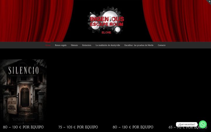 Screenshot of ingeniousescaperoom.com