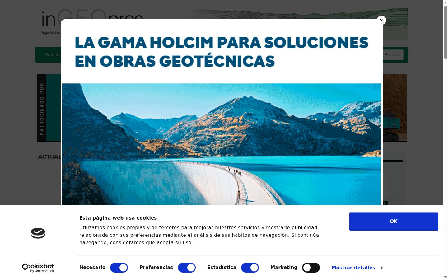 Screenshot del banner di consenso mostrato prima di qualsiasi interazione