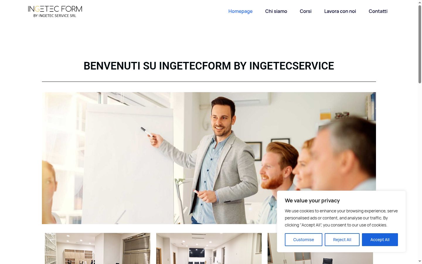 Screenshot of the consent banner shown before any interaction