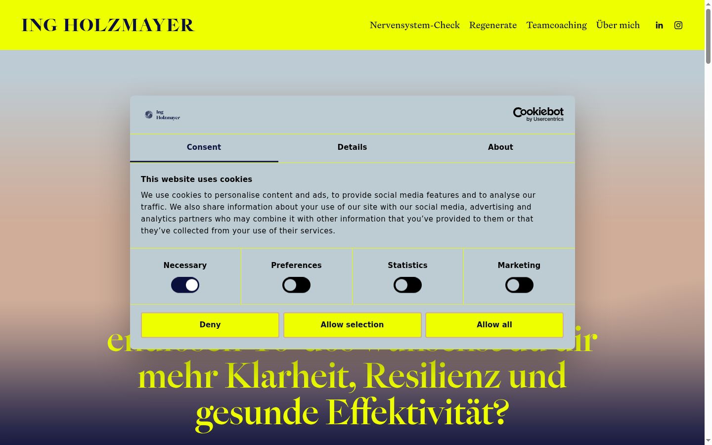 Screenshot van de toestemmingsbanner zoals getoond vóór enige interactie