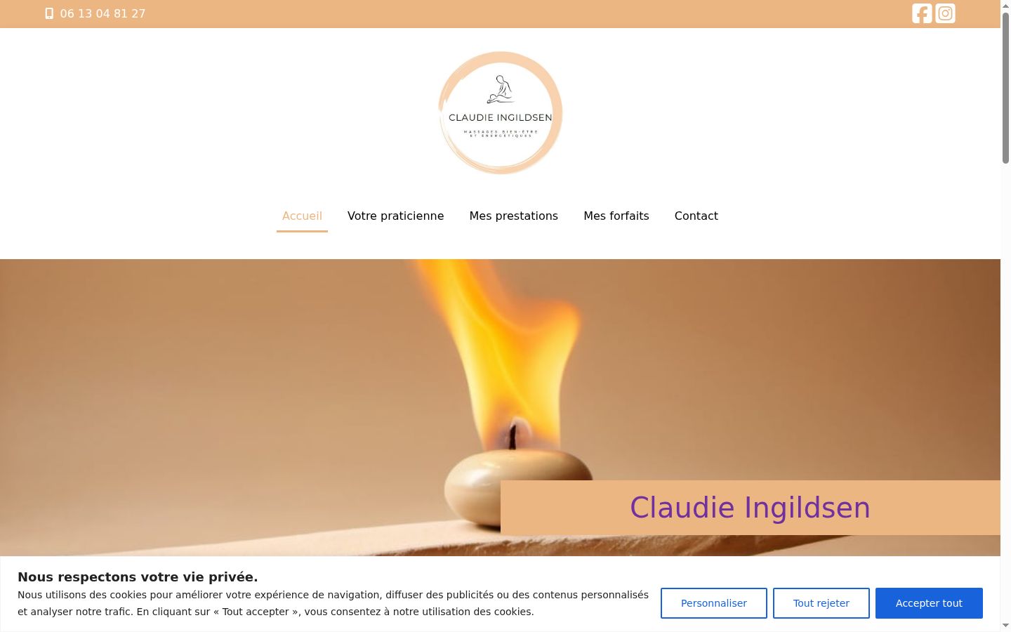 Screenshot del banner di consenso mostrato prima di qualsiasi interazione