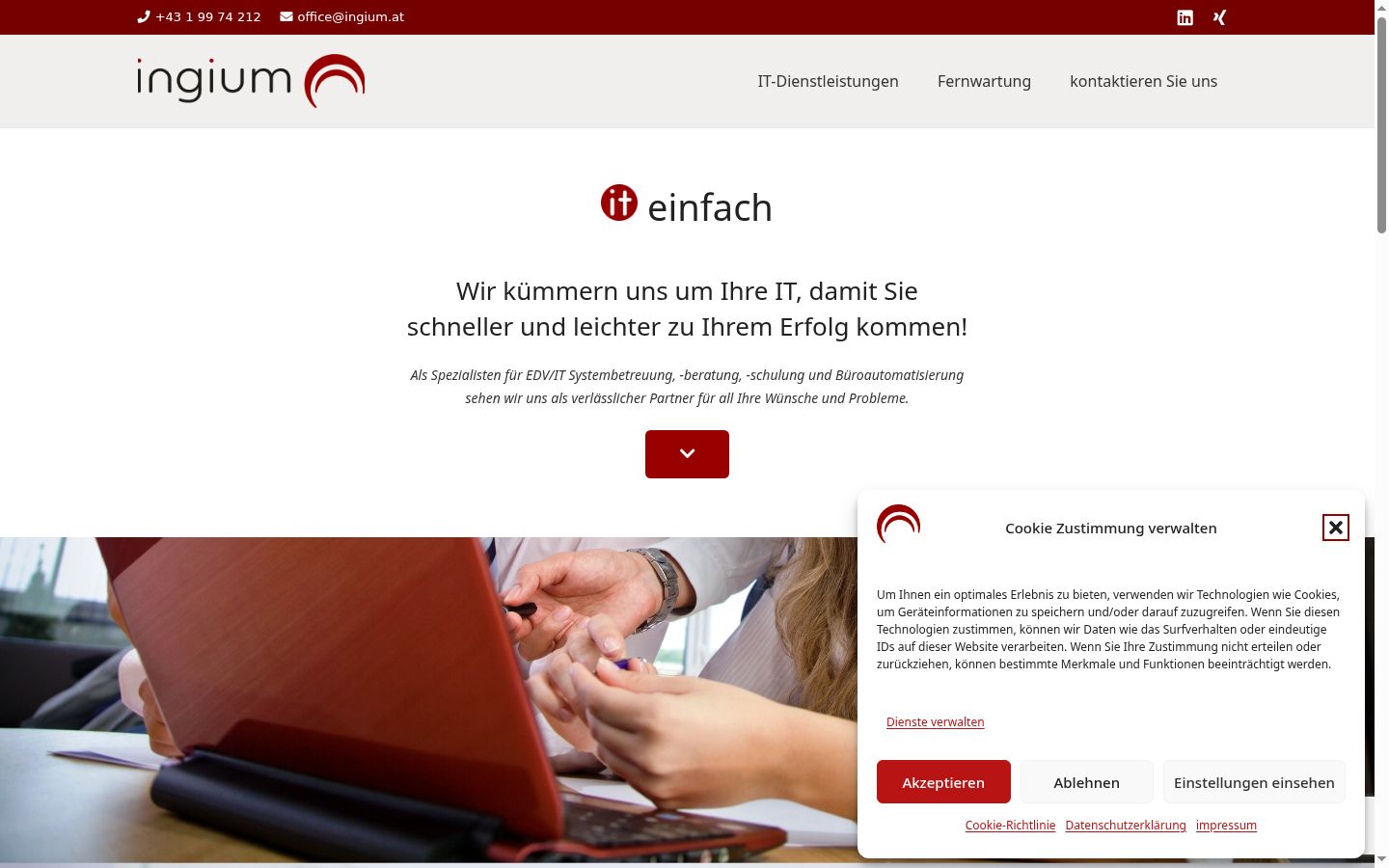 Screenshot del banner di consenso mostrato prima di qualsiasi interazione