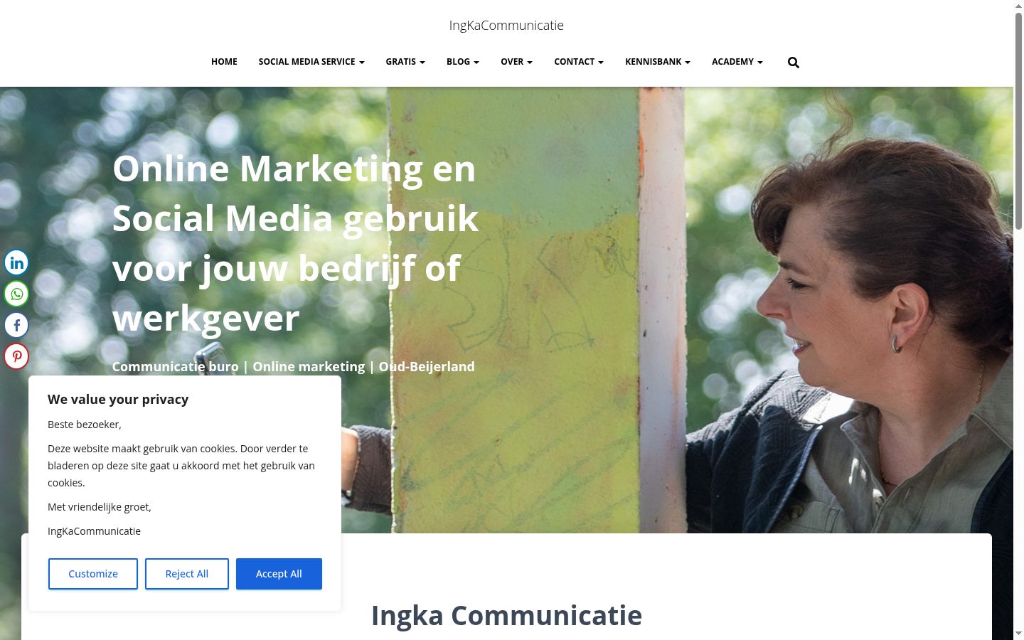 Screenshot of the consent banner shown before any interaction