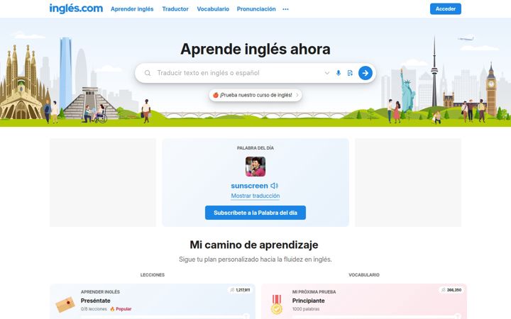 Képernyőkép: ingles.com
