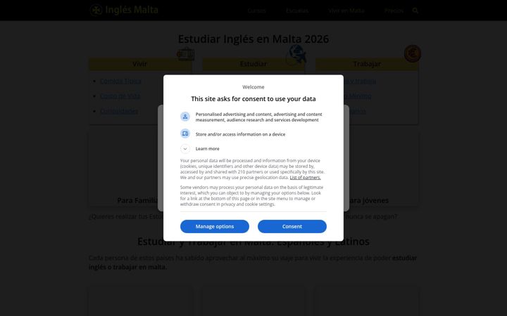 Screenshot of inglesmalta.com