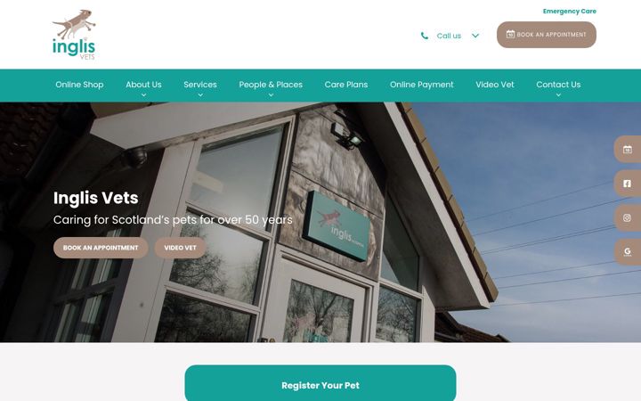 Screenshot of inglisvet.co.uk