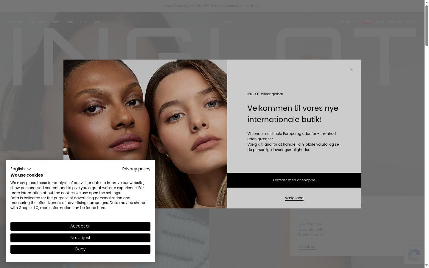 Snímek obrazovky baneru souhlasu zobrazeného před jakoukoli interakcí