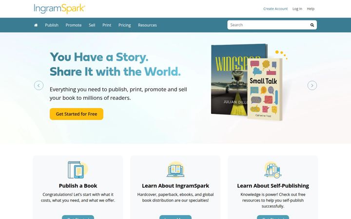 Екранна снимка на ingramspark.com