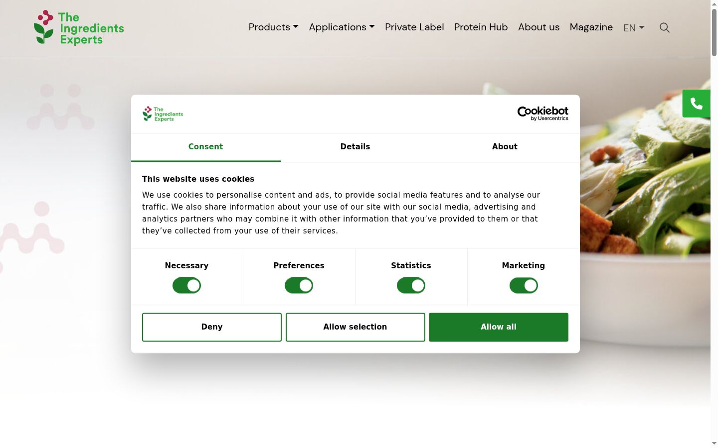 Screenshot tal-banner tal-kunsens muri qabel kwalunkwe interazzjoni