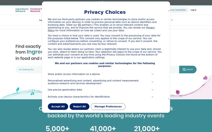Screenshot of ingredientsnetwork.com