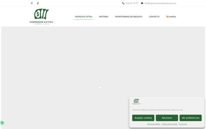 Screenshot of ingresosextrasdesdecasa.com