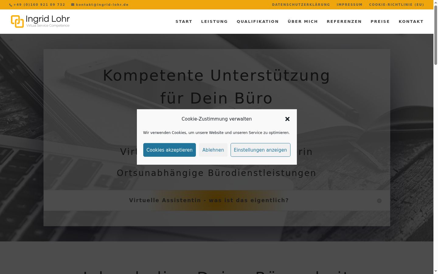 Screenshot of the consent banner shown before any interaction