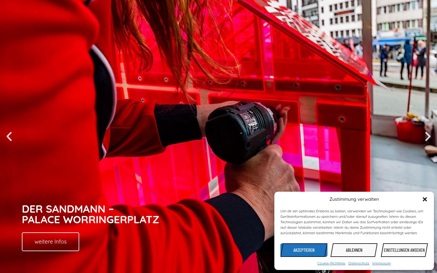 Screenshot of the consent banner shown before any interaction
