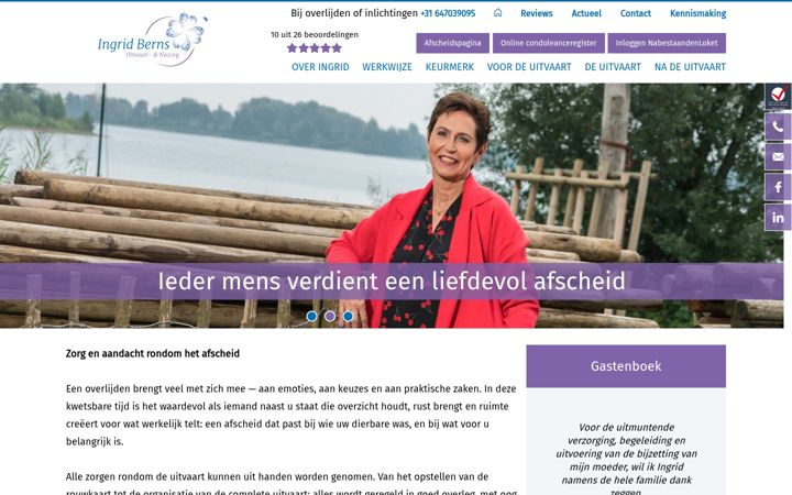 Screenshot of ingridbernsuitvaartzorg.nl