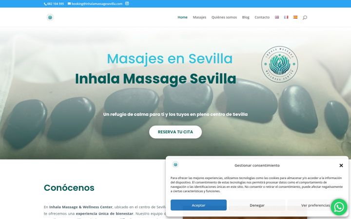 Screenshot of inhalamassagesevilla.com