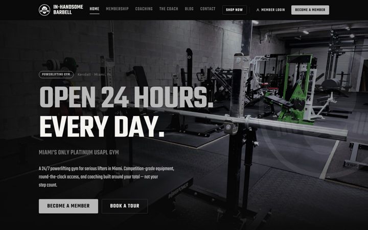 Captura de pantalla de inhandsomebarbell.com