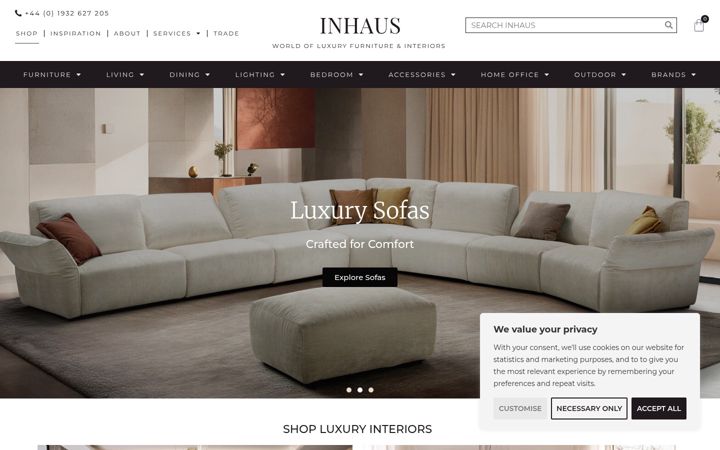 Screenshot of inhausinteriors.co.uk