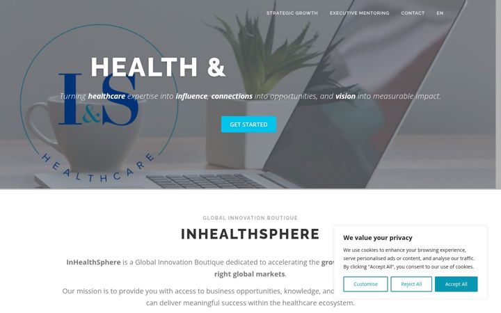 Captura de pantalla de inhealthsphere.com