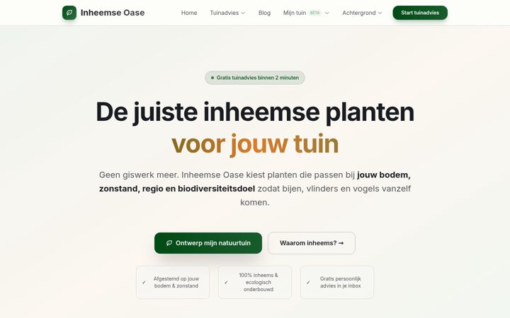 Screenshot di inheemseoase.nl
