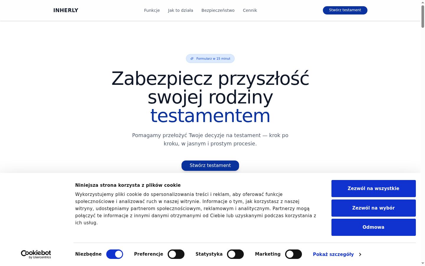 Snímek obrazovky baneru souhlasu zobrazeného před jakoukoli interakcí