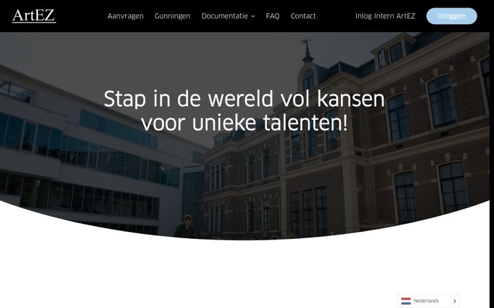 Screenshot van inhuurdeskartez.nl