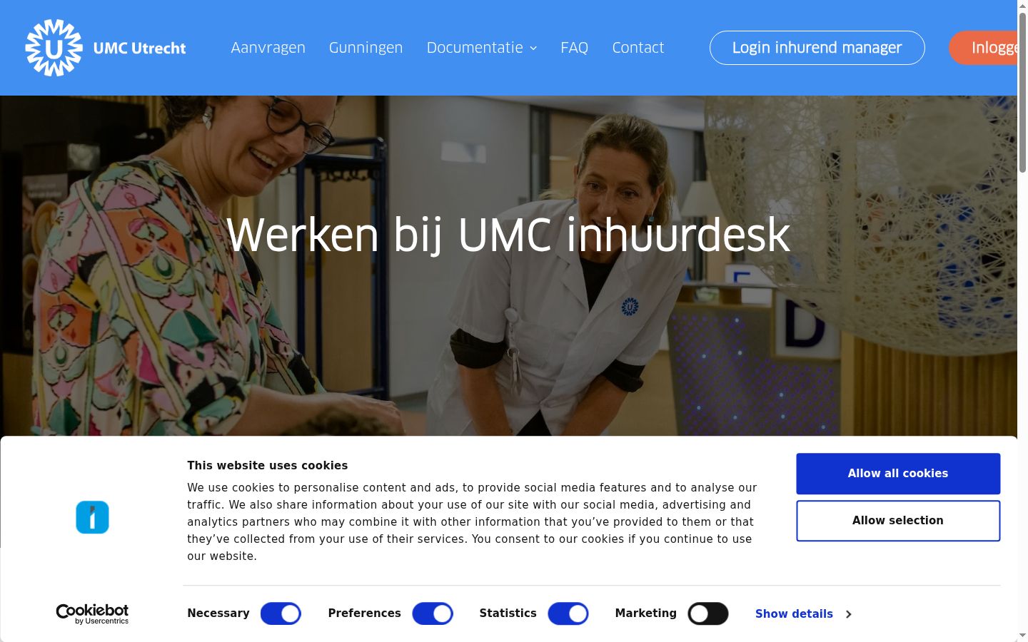 Screenshot des Einwilligungsbanners vor jeglicher Interaktion