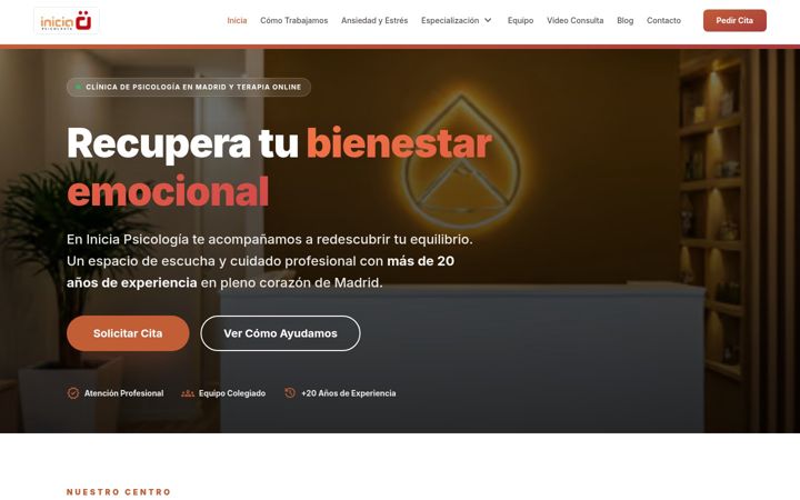 Screenshot of iniciapsicologia.es
