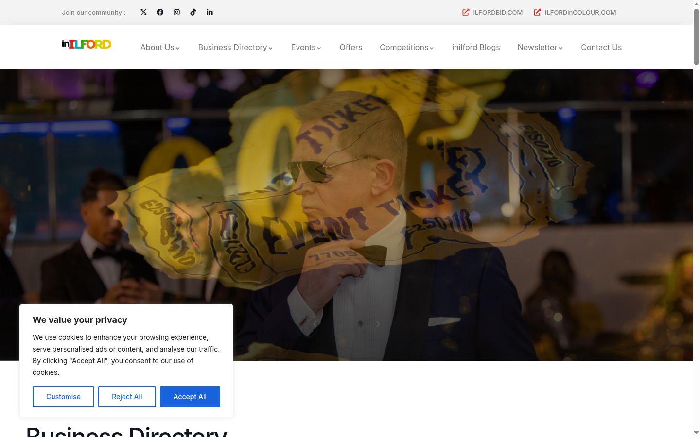 Posnetek zaslona pasice za privolitev, prikazane pred kakršno koli interakcijo
