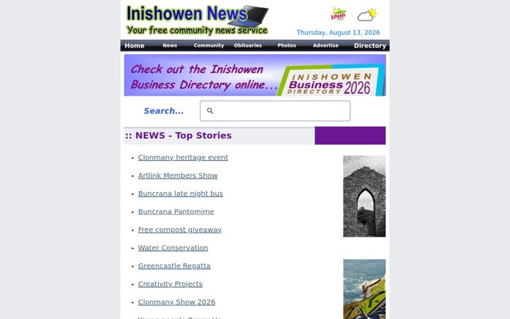 Screenshot of inishowennews.com