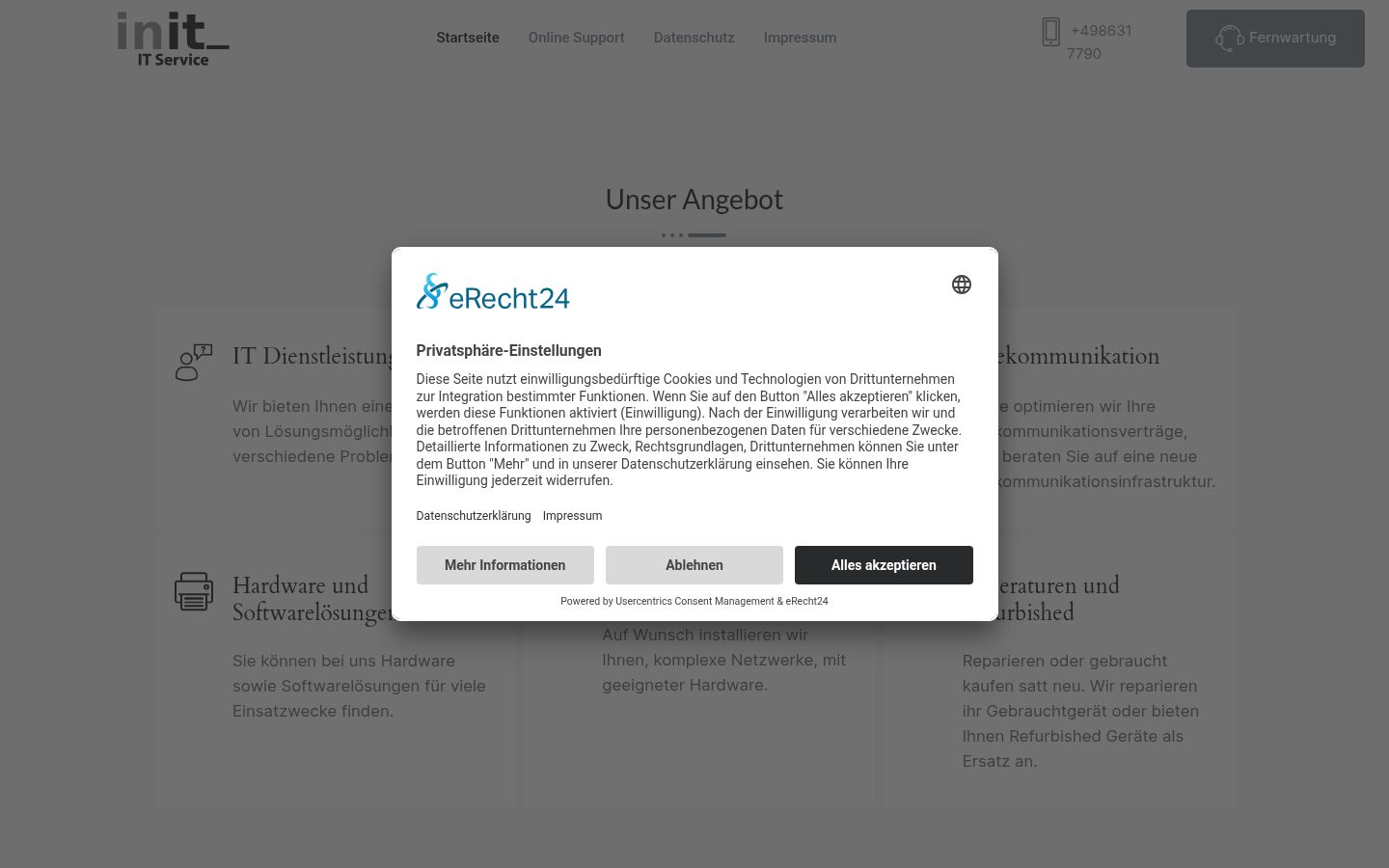 Screenshot tal-banner tal-kunsens muri qabel kwalunkwe interazzjoni