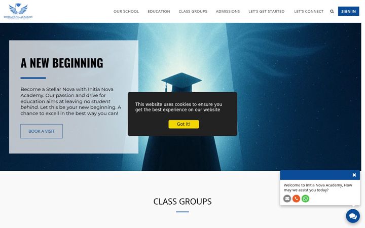 Screenshot of initianovaacademy.com