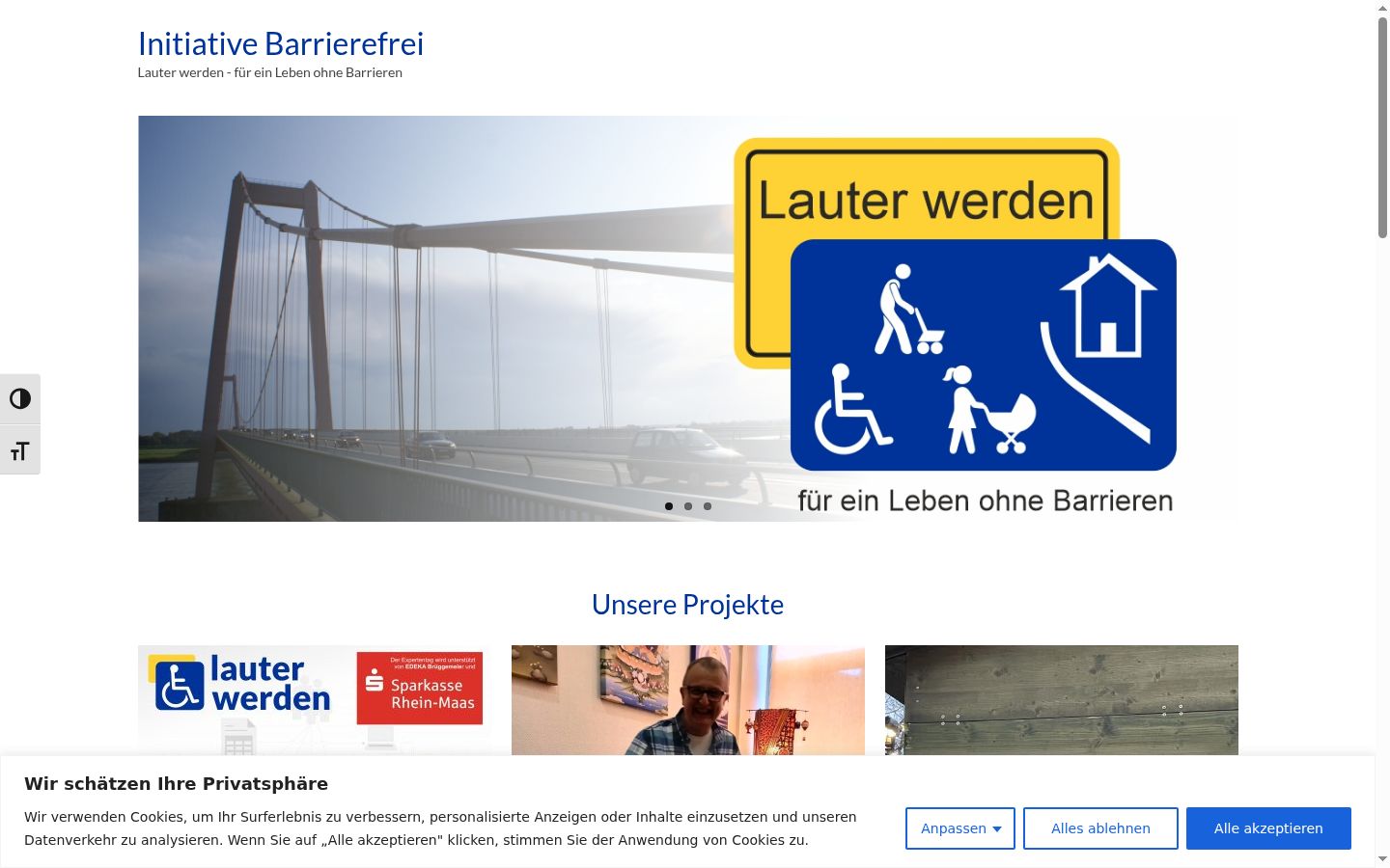 Capture d'écran de la bannière de consentement affichée avant toute interaction