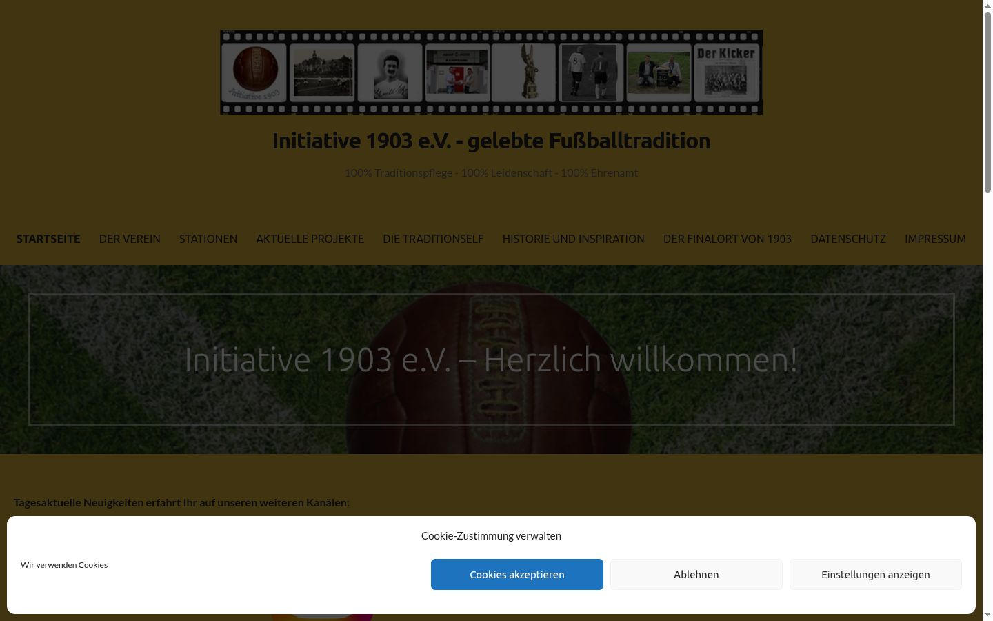 Screenshot del banner di consenso mostrato prima di qualsiasi interazione