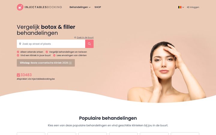 Screenshot of injectablesbooking.be