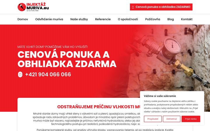 Screenshot of injektazmuriva.eu