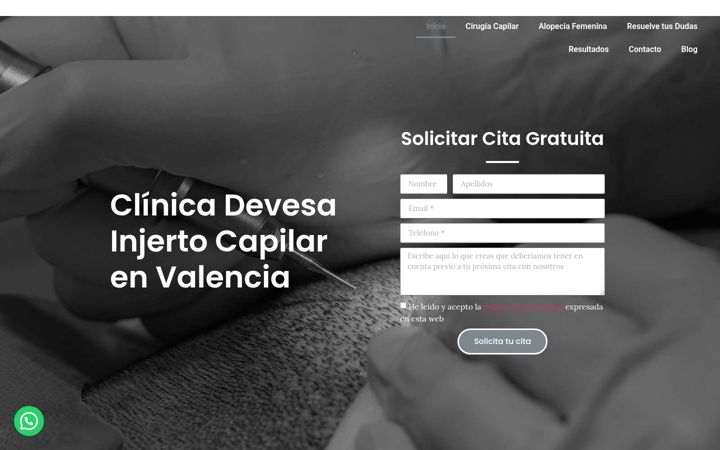 Kuvakaappaus sivustosta injertocapilarenvalencia.es